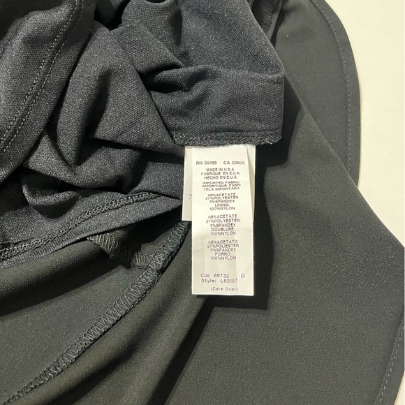 Karen Kane Black Sienna Dress Ruffle Hem Bell Sleeves V-Neckline - Picture 14 of 16